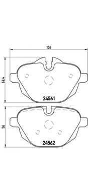 BREMBO p06064 -  Комплект тормозных колодок, дисковый тормоз