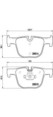 BREMBO p06072 -  Комплект тормозных колодок, дисковый тормоз