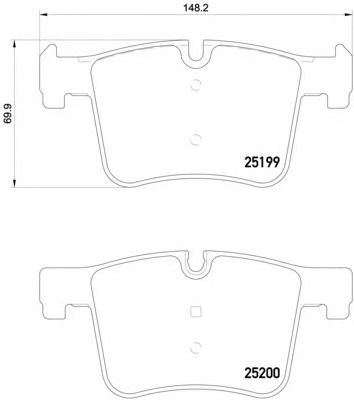 BREMBO p06075 -  Комплект тормозных колодок, дисковый тормоз