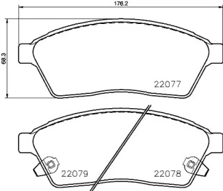 BREMBO p09009 -  Комплект тормозных колодок, дисковый тормоз