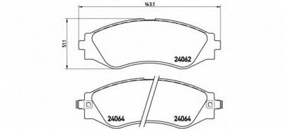 BREMBO p10006 -  Комплект тормозных колодок, дисковый тормоз