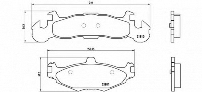 BREMBO p11001 -  Комплект тормозных колодок, дисковый тормоз