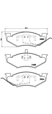 BREMBO p11005 -  Комплект тормозных колодок, дисковый тормоз