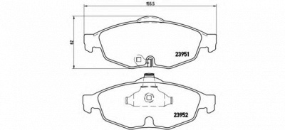 BREMBO p11016 -  Комплект тормозных колодок, дисковый тормоз