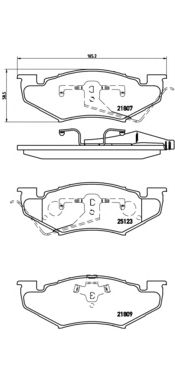 BREMBO p11020 -  Комплект тормозных колодок, дисковый тормоз