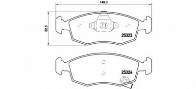 BREMBO p11031 -  Комплект тормозных колодок, дисковый тормоз