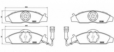 BREMBO p15003 -  Комплект тормозных колодок, дисковый тормоз