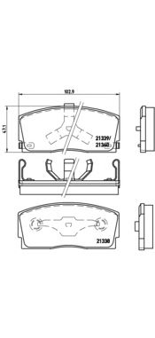 BREMBO p16005 -  Комплект тормозных колодок, дисковый тормоз