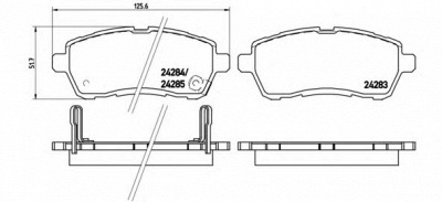 BREMBO p16013 -  Комплект тормозных колодок, дисковый тормоз