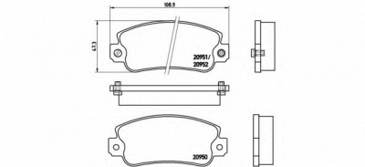 BREMBO p23013 -  Комплект тормозных колодок, дисковый тормоз
