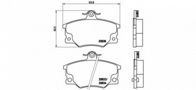 BREMBO p23017 -  Комплект тормозных колодок, дисковый тормоз