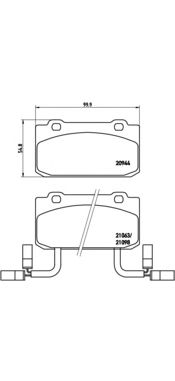 BREMBO p23030 -  Комплект тормозных колодок, дисковый тормоз