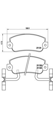 BREMBO p23031 -  Комплект тормозных колодок, дисковый тормоз