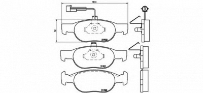 BREMBO p23057 -  Комплект тормозных колодок, дисковый тормоз