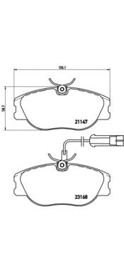 BREMBO p23066 -  Комплект тормозных колодок, дисковый тормоз
