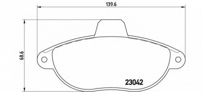 BREMBO p23072 -  Комплект тормозных колодок, дисковый тормоз