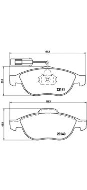 BREMBO p23075 -  Комплект тормозных колодок, дисковый тормоз
