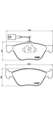 BREMBO p23077 -  Комплект тормозных колодок, дисковый тормоз