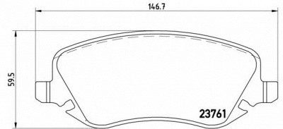 BREMBO p23088 -  Комплект тормозных колодок, дисковый тормоз