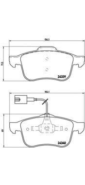 BREMBO p23103 -  Комплект тормозных колодок, дисковый тормоз