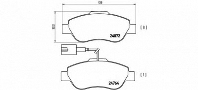 BREMBO p23107 -  Комплект тормозных колодок, дисковый тормоз
