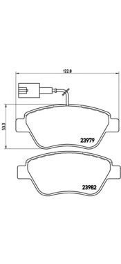 BREMBO p23108 -  Комплект тормозных колодок, дисковый тормоз