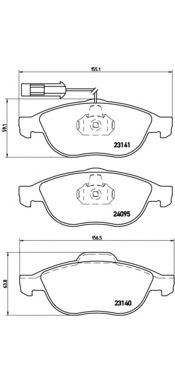 BREMBO p23114 -  Комплект тормозных колодок, дисковый тормоз