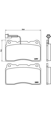 BREMBO p23115 -  Комплект тормозных колодок, дисковый тормоз
