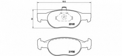 BREMBO p23125 -  Комплект тормозных колодок, дисковый тормоз