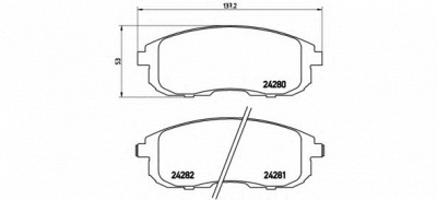 BREMBO p23126 -  Комплект тормозных колодок, дисковый тормоз