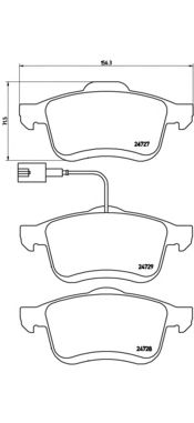 BREMBO p23130 -  Комплект тормозных колодок, дисковый тормоз
