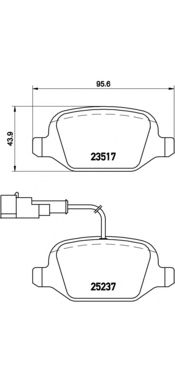 BREMBO p23131 -  Комплект тормозных колодок, дисковый тормоз