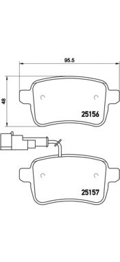 BREMBO p23133 -  Комплект тормозных колодок, дисковый тормоз