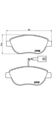 BREMBO p23137 -  Комплект тормозных колодок, дисковый тормоз