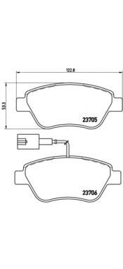 BREMBO p23141 -  Комплект тормозных колодок, дисковый тормоз