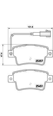 BREMBO p23142 -  Комплект тормозных колодок, дисковый тормоз