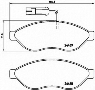 BREMBO p23144 -  Комплект тормозных колодок, дисковый тормоз
