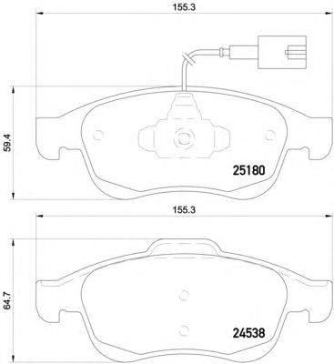 BREMBO p23148 -  Комплект тормозных колодок, дисковый тормоз