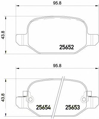 BREMBO p23150 -  Комплект тормозных колодок, дисковый тормоз