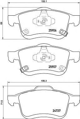 BREMBO p23156 -  Комплект тормозных колодок, дисковый тормоз