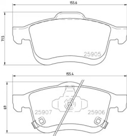 BREMBO p23167 -  Комплект тормозных колодок, дисковый тормоз