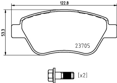BREMBO p23169 -  Комплект тормозных колодок, дисковый тормоз