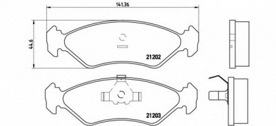 BREMBO p24028 -  Комплект тормозных колодок, дисковый тормоз