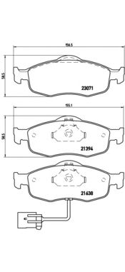 BREMBO p24034 -  Комплект тормозных колодок, дисковый тормоз