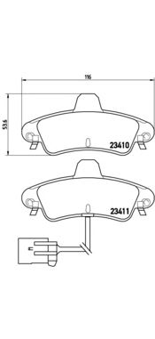 BREMBO p24038 -  Комплект тормозных колодок, дисковый тормоз