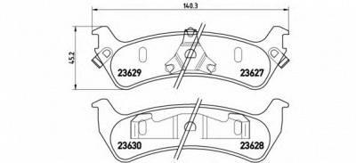 BREMBO p24042 -  Комплект тормозных колодок, дисковый тормоз