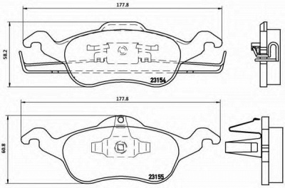 BREMBO p24046 -  Комплект тормозных колодок, дисковый тормоз