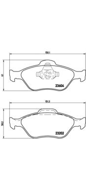 BREMBO p24055 -  Комплект тормозных колодок, дисковый тормоз