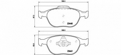 BREMBO p24058 -  Комплект тормозных колодок, дисковый тормоз