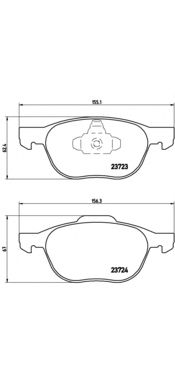 BREMBO p24061 -  Комплект тормозных колодок, дисковый тормоз